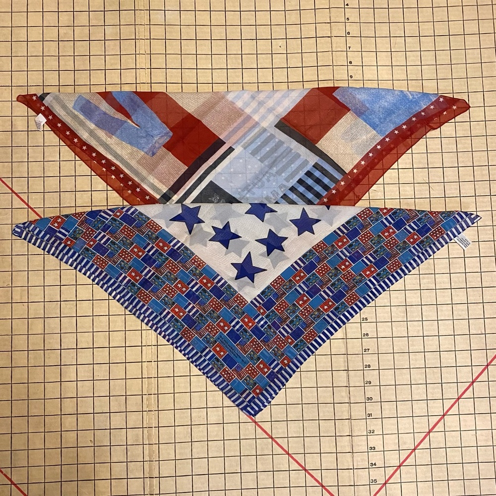 Two sheer scarves, Americana, 90s